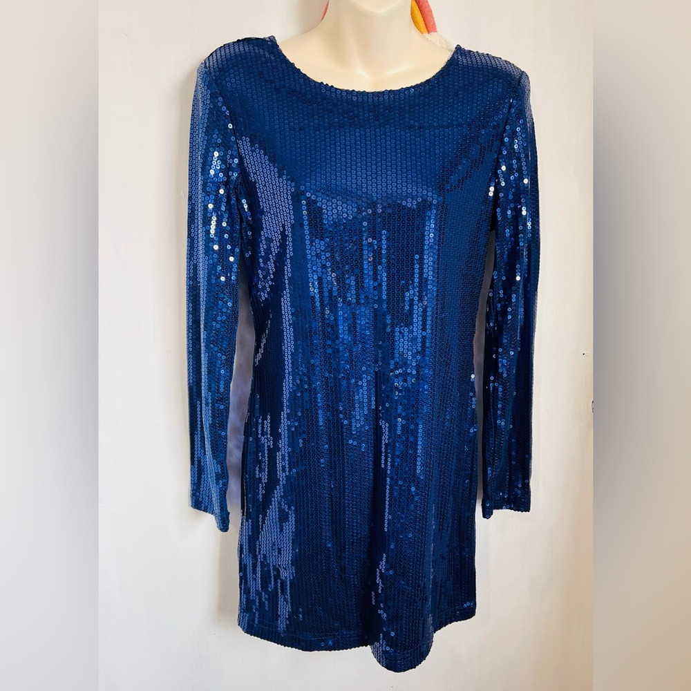 Venus Blue Sequined Long Sleeve Mini Dress
Never worn. Size Medium